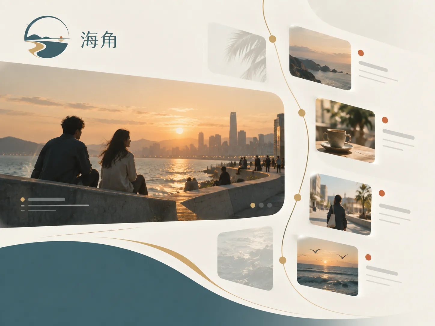 雨后码头，水面反光与归航